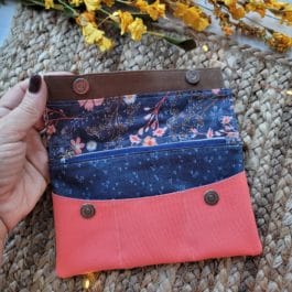 The Adela Wallet – Floral and Tangerine