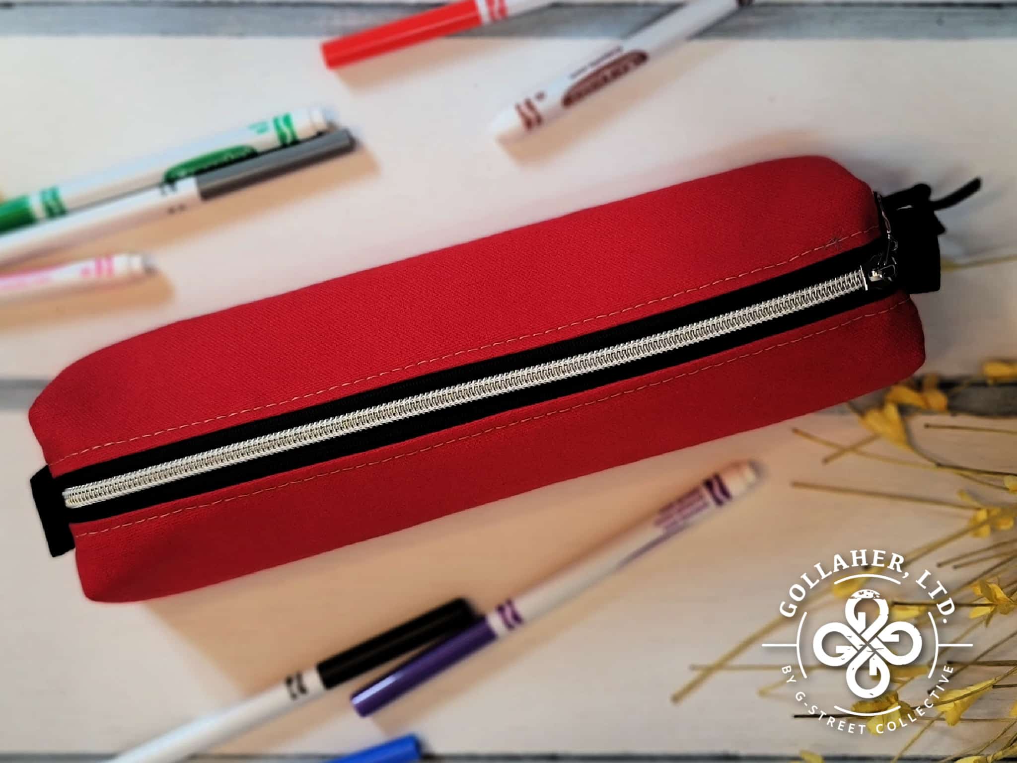 Small red pencil bag